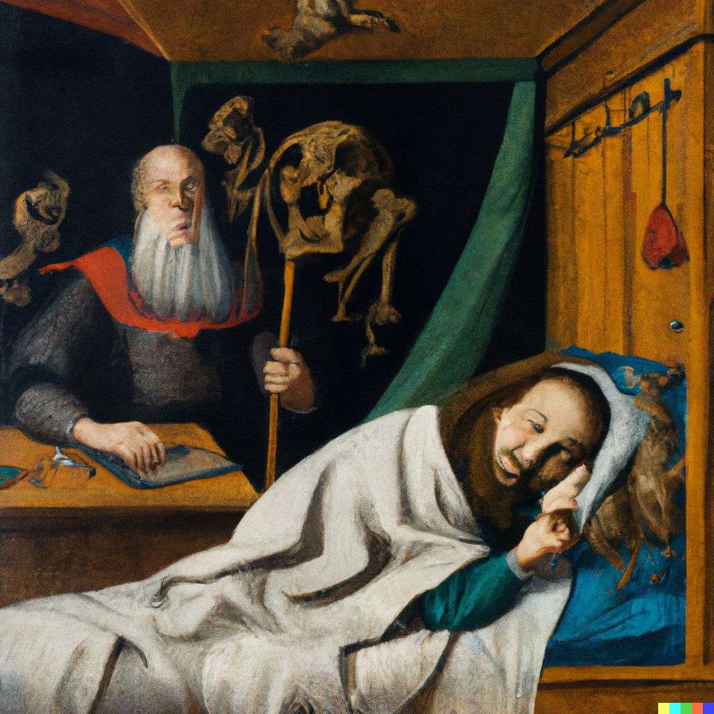 a representation of anxiety, painting from the 16th century